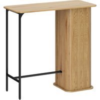 HOMCOM Bartisch mit 3 Ablagen, Stehtisch für 2 Personen, skandinavischer Stil, Lamellendesign mit Metallfüßen, für kleine Räume, Küche, Wohnzimmer, 112x50x106cm – Ansicht 1