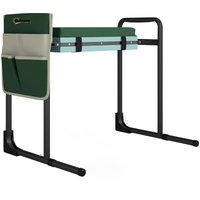 Outsunny Kniebank für Gartenarbeit Klappbar Gartenhocker mit Kniekissen, Werkzeugtaschen, Ausziehbaren Beinrohren, Kniehilfe belastbar bis 150 kg zum Knien & Si – Ansicht 1