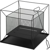 Outsunny Feuerschale Modern, rechteckig, Feuerkorb, Feuerstelle für Garten, Camping, BBQ, Metall, Schwarz, 45x45x43cm Aosom – Ansicht 1