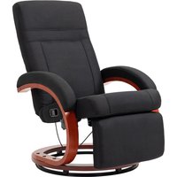 HOMCOM Relaxsessel mit Liegefunktion Fernsehsessel mit hoher Rückenlehne ergonomische Armlehne Fußstütze Holzbasis Leinenoptik, Ruhesessel Liegesessel TV-Sessel – Ansicht 1