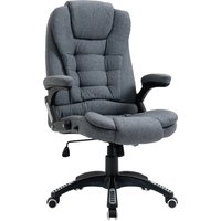 Vinsetto Bürodrehstuhl, ergonomischer Bürodrehstuhl mit verstellbarer Höhe, gepolsterten Armlehnen, neigbarer Rückenlehne, 360° drehbarer Sitzfläche, Grau Aosom – Ansicht 1