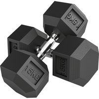 HOMCOM Hanteln mit gerändeltem Griff, Kurzhantel aus Gusseisen, 2 x 15kg, Kurzhanteln für Männer und Frauen, Dumbbell für Zuhause, Fitnessstudio, Krafttraining  – Ansicht 1