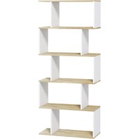 HOMCOM Bücherregal Aufbewahrungsmöbel im skandinavischen Stil mit 5 Regalen gegen Kippen, Belastung 25 kg für Büro Wohnzimmer Schlafzimmer 70x29,5x163 cm Holzop – Ansicht 1