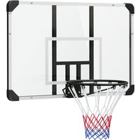 SPORTNOW Basketballkorb Wandmontage mit Basketballbrett und Netz 113 x 61 x 73 cm aus Stahl für Outdoor Aktivitäten in Weiß Aosom.de – Ansicht 1