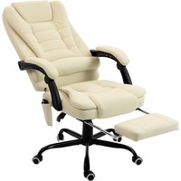 Vinsetto Massierender Bürostuhl 7-Punkt, ergonomischer Bürostuhl mit ausziehbarer Fußstütze, Rückenlehne bis 155° neigbar, höhenverstellbar, 360° drehbar, kabel – Ansicht 1