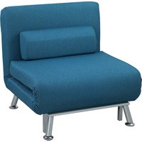 HOMCOM Schlafsessel, Klappsessel mit Bettfunktion, Rückenkissen, klappbarer Relaxsessel in Leinenoptik, Verstellbare Rückenlehne, bis 150 kg belastbar, für Wohn – Ansicht 1