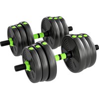 SPORTNOW 3-in-1 Hantelset verstellbar 25 KG Kurzhantel Set Kurzhanteln Langhanteln Hanteln Set Dumbbell mit Verbindungsrohr Kurzhantelset für Krafttraining Zuha – Ansicht 1