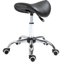 HOMCOM Sattelhocker Arbeitshocker Drehstuhl höhenverstellbar gepolstert in Schwarz, ideal für Kosmetik & Büro Aosom.de – Ansicht 1