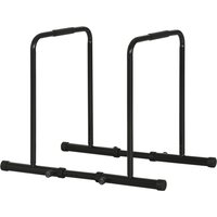 SPORTNOW Dip Bar aus verstellbarem Stahl mit 6 verstellbaren Längen, 90-102x65x80-90 cm, Schwarz Aosom – Ansicht 1