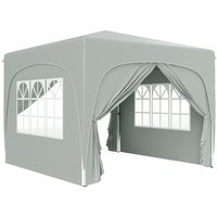 Outsunny Pavillon 3x3m, wasserabweisend Stabil Winterfest Pop-up Faltpavillon, UV Schutz 50+, Faltbar Partyzelt Gartenzelt mit 4 Seitenteilen Tasche Gartenpavil – Ansicht 1