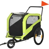 PawHut 2-in-1 Hundeanhänger, Fahrradanhänger für Hunde, Hundewagen mit Reflektoren, Hundebuggy max. 30 kg, Hundefahrradanhänger für Große Hunde, Oxford-Gewebe,  – Ansicht 1