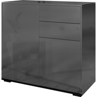 HOMCOM Aufbewahrungsschrank Sideboard Schrank mit 2 Schubladen und 2 Türen, höhenverstellbaren Regalen, für Wohnzimmer, Küche, Schlafzimmer, 79 x 36 x 74 cm, gl – Ansicht 1