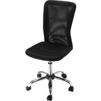 Vinsetto Bürostuhl ohne Armlehnen, ergonomischer Schreibtischstuhl, höhenverstellbarer, bis 100 kg Belastbar, Schwarz Aosom – Ansicht 1