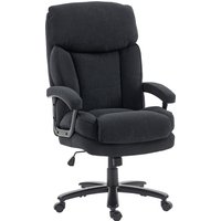 HOMCOM Chefsessel Bürostuhl bis 200 kg Ergonomischer Schreibtischstuhl mit Leinenoptik, Hoher Rückenlehne, Höhenverstellbar Drehstuhl mit Breitem Sitz, Wippfunk – Ansicht 1