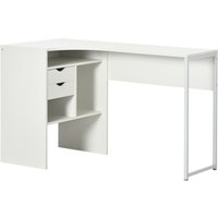 HOMCOM Eckschreibtisch mit 2 Schubladen, 120 x 60 cm, L-förmiger Schreibtisch mit 3 offenen Fächern, Computertisch zum Lernen, Arbeiten, Schlafzimmer, Zuhause,  – Ansicht 1