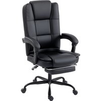 HOMCOM Präsidenten-Bürostuhl Ergonomisch, 150° Neigbar mit Fußstütze, Drehbarer Schreibtischstuhl aus PU-Leder, Dicke Polsterung, Gepolsterte Armlehnen, Hohe Rü – Ansicht 1