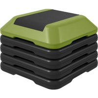 SPORTNOW Aerobic-Step, rutschfester Fitness-Stepper, höhenverstellbar 10/15/20/25/30 cm, Belastbarkeit 150 kg, für Heimtraining & Fitnessstudio, Grün Aosom – Ansicht 1