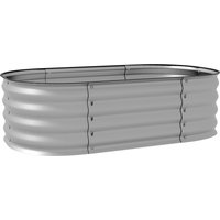 Outsunny Hochbeet Metall 105x62x30cm Pflanzkasten Gemüsebeet DIY Blumenkasten offen Boden Kräuterbeet für Garten Balkon Silber Aosom.de – Ansicht 1