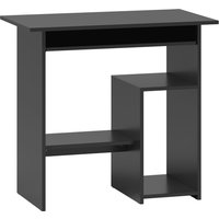 HOMCOM Computertisch, Schreibtisch mit offenen Fächern und Ablageflächen, Bürotisch, Kinderschreibtisch, PC Tisch für Büro, Arbeitszimmer, 80 x 45 x 75 cm, Schw – Ansicht 1