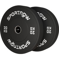 SPORTNOW 2er-Set Hantelgewichte, 2 x 20kg Gewichte, Hantelscheiben-Set, Gewichtsscheiben für 5 cm Hantelstange, Ø 50 mm Bohrung, Schwarz Aosom – Ansicht 1
