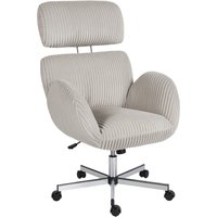 HOMCOM Ergonomischer Bürostuhl aus Velours, Bürosessel mit hoher Rückenlehne, verstellbarer Kopfstütze und Armlehnen, Rollen, höhenverstellbar, Kippfunktion, 74 – Ansicht 1