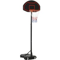 HOMCOM Basketballkorb mit Ständer Outdoor höhenverstellbar 195-250 cm für Kinder 8-14 Jahre mit Rädern Aosom.de – Ansicht 1