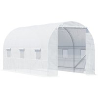 Outsunny Gewächshaus 2 x 4 m, stabiles Foliengewächshaus, Gewächshausfolie UV beständig, Weiß Aosom.de – Ansicht 1
