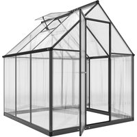 Outsunny Gewächshaus aus Aluminium mit Polycarbonat 3 m² 178x168cm, Gewächshaus mit verstellbarem Fenster und Flügeltür, wetterbeständiger Außenschutz für Pflan – Ansicht 1