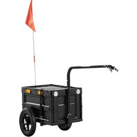 SPORTNOW Faltbarer Fahrradanhänger 65L mit Deckel, Schnellrädern, reflektierenden Aufklebern, Sicherheitsfahne, Tragtasche, max. Zuladung 30 kg Aosom
