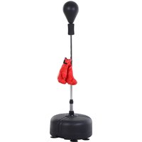 HOMCOM Punchingball Set Standbox Training Set 136-154 cm höhenverstellbar mit 1 paar Handschuhe Geeignet für Profis und Anfänger Schwarz Aosom – Ansicht 1