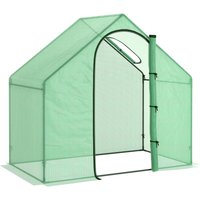 Outsunny Foliengewächshaus Tomatengewächshaus 180x100x168 cm mit Fenster und Tür, Treibhaus aus Stahl und PVC-Kunststoff für Garten Aosom.de – Ansicht 1