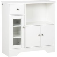 HOMCOM Kommode Sideboard Küchenschrank doppeltüriges Schrankfach Aufbewahrungsschrank mit verstellbare Einlegeböden Küchenmöbel Kippschutz 80x30x82 cm Aosom – Ansicht 1