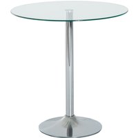HOMCOM Esstisch, Runder Küchentisch mit Tischplatte aus Glas, Moderner Kaffeetisch Bartisch mit Metallgestell, Esszimmertisch für 2 Personen, Ø70 x 74,5 cm, Tra – Ansicht 1