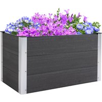 Outsunny Hochbeet Wetterfester Pflanzkasten aus WPC + Aluminium, ohne Boden, Grau, 100x50x50cm Aosom – Ansicht 1