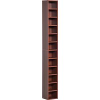 HOMCOM CD- und DVD-Aufbewahrung, CD-Säulenaufbewahrung, Aufbewahrungsschrank mit 12 Fächern, maximale Kapazität 204 CDs, 21 x 20 x 175 cm, Braun Aosom – Ansicht 1