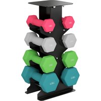 SPORTNOW Hanteln Set 4 Paar Kurzhanteln mit Aufbewahrungsständer rutschfeste Griff, 1-4 kg Hexagon Hantelset Kurzhantel Set für Heimtraining, Fitnessstudio Aoso – Ansicht 1