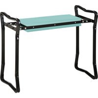 Outsunny Kniebank für Gartenarbeit klappbarer Gartenhocker Kniehilfe bis 150 kg EVA-Schaumstoff Stahl dunkelgrün 58 x 28 x 49 cm für komfortables Arbeiten im Ga – Ansicht 1