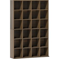 HOMCOM CD- und DVD-Aufbewahrung, Multimedia-Aufbewahrungsmöbel mit 24 Fächern, max. Kapazität 456 CD/ 336 DVD, Holzregal mit verstellbaren Regalböden, 89 x 20 x – Ansicht 1