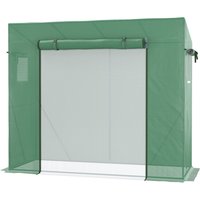 Outsunny Gewächshaus UV-Schutz 2 Fenster mit Moskitonetz + Verstärkungsstangen 200 x 77 x 169 cm Stahl PE Grün Aosom