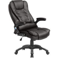 HOMCOM Massagesessel, Bürosessel, Bürostuhl, Chefsessel, Gamingsessel mit 6 Punkt Vibrations Massage, Wärmefunktion, Kunstleder Aosom