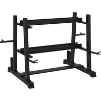 SPORTNOW Hantelständer 3 Ebenen bis 200 kg Stahl Schwarz 131x75x80 cm für Fitnessstudio & Heimtraining Aosom.de – Ansicht 1