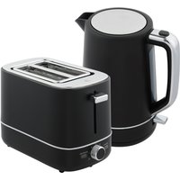 HOMCOM Wasserkocher Toaster Set 2200 W 1,7L Wasserkocher, 2 Scheiben Toaster, 6 Bräunungsstufen, Aufwärmen und Auftauen, Frühstück-Set mit Kalkfilter & Krümelfa