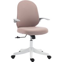 HOMCOM Ergonomischer Bürostuhl mit klappbaren Armlehnen, gepolsterter drehbarer Schreibtischstuhl mit Höhenverstellung, atmungsaktivem Netzbezug, Tragfähigkeit  – Ansicht 1