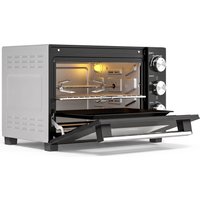 HOMCOM Mini Backofen mit Umluft, Drehspieß, 36L, 90–230℃, 60 Min. Timer, Drehspieß, Backblech und Grillrost, Minibackofen mit Vorheizfunktion, Doppelwandige Tür – Ansicht 1