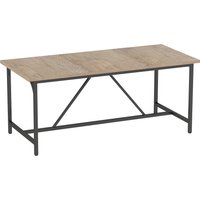 HOMCOM Rechteckiger Esstisch für 6-8 Personen, Moderner Küchentisch – Holzoptik-Tischplatte & Schwarze Stahlbeine mit Verstellbaren Pads, 180 x 80 cm, Natur Aos – Ansicht 1
