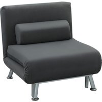 HOMCOM Schlafsessel, Klappsessel mit Bettfunktion, Rückenkissen, klappbarer Relaxsessel in Samtoptik, Verstellbare Rückenlehne, bis 150 kg belastbar, für Wohnzi – Ansicht 1
