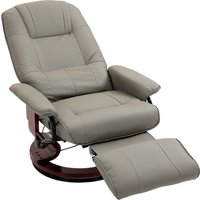 HOMCOM TV Sessel elektrisch, 145° neigbar, mit Liegefunktion, Seitenknopfe, Fußstütze, Relaxsessel, Kunstleder, 78 x 87 x 100 cm, Grau Aosom – Ansicht 1