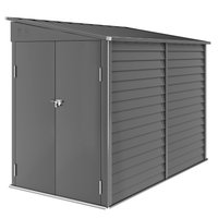 Outsunny Metall Gerätehaus 3,5 m² 143x270x202 cm Geräteschuppen mit Pultdach Abschließbarer Doppeltür, Fundament, Lüftungsschlitzen, Gartenhaus Outdoor Garten S – Ansicht 1