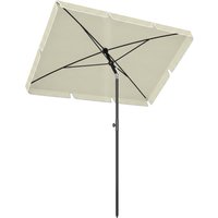 Outsunny Sonnenschirm UV-Schutz Gartenschirm knickbar, perfekt für Balkon & Strand, Cremeweiß & Schwarz Aosom
