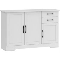 HOMCOM Buffet, Aufbewahrungsschrank mit 3 Türen, 2 Schubladen und verstellbarem Regal, moderner Stil, Esszimmer-, Küchen- und Wohnzimmerbuffet, 120 x 38 x 79 cm – Ansicht 1
